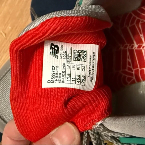 New Balance Gray Sneakers with Red, Green, and Yellow Accents - Picture 5 of 5